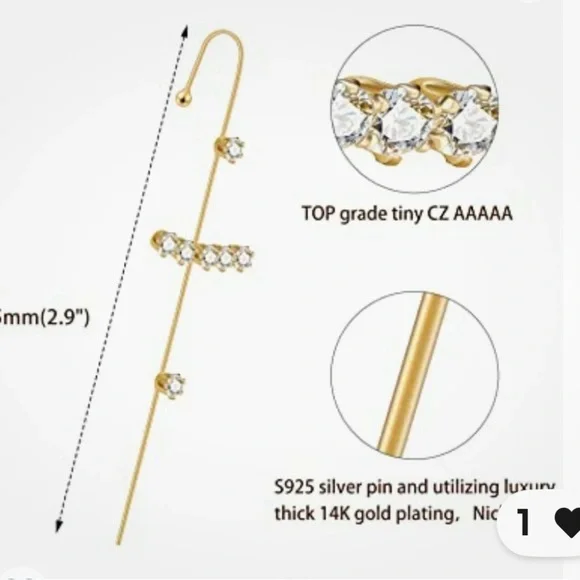 Buy one Get one Free All Ear Crawlers! Cuffs Pair Earrings New - Picture 4 of 4